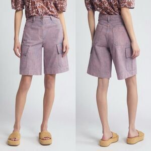 NWOT Sessùn Captino Pink Purple Wash Denim Bermuda Shorts Size 42